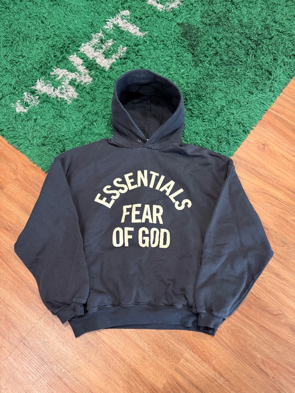 Essentials Fear of God - Washed Black Arch Logo Hoodie - Retail $175 - Size Medi